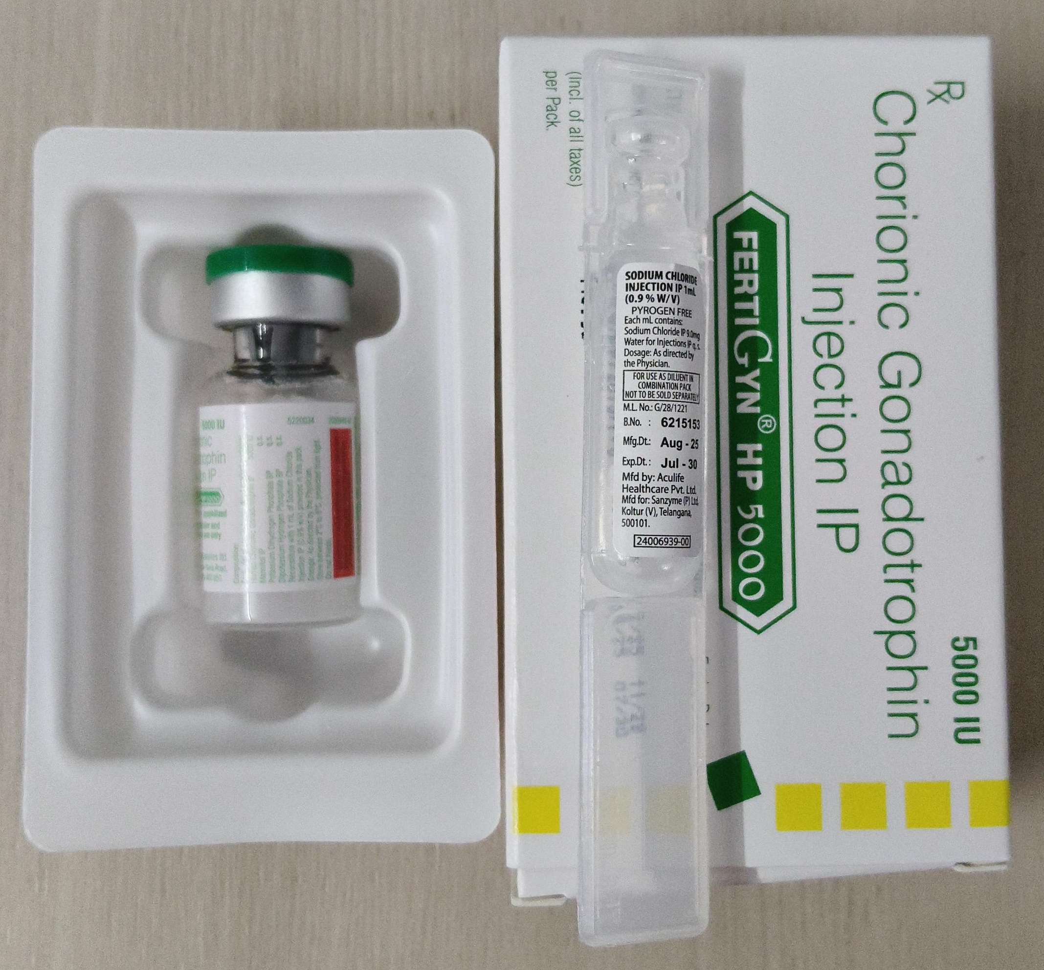 HCG (性腺刺激ホルモン) Fertigyn 5000IU× 10本